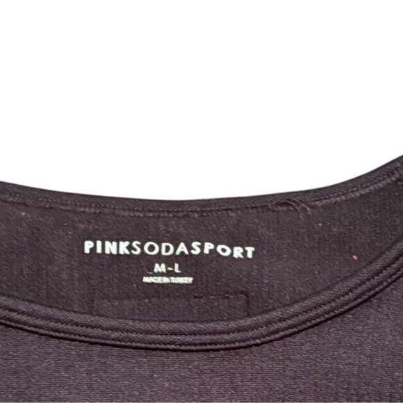 Women's Pink Soda Sport Ribbed Seamless Cropped T-Shirt-Black-Size M/L-GUC - Picture 4 of 6